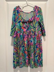 Lilly Pulitzer Green Multicolor Tropical Leaf Print Dress