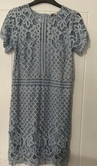 Next Size 8 Blue Lace Overlay Dress *Wedding Party Holiday * see measurements