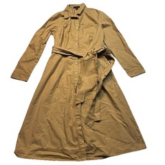 J. Crew Cotton Poplin Tie-Waist Shirt-Dress In Honey Brown Size: 6/8
