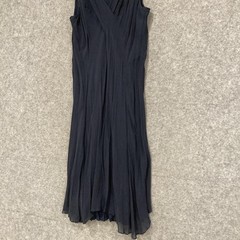 Blue Illusion Dress Womens 3 Blue Silk Maxi Sleeveless V Neck Asymmetric