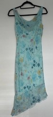 My Michelle Dress Asymmetrical Floral Blue Cowl Neck Vintage Y2K 5/6
