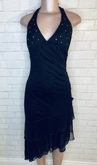 Vintage 90s Y2K Taboo Mesh Formal Dress High Low Fairycore Whimsigoth Prom Med