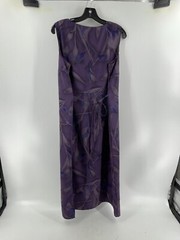 Norton McNaughton Purple Floral Sleeveless Maxi Dress Back Tie Size Large