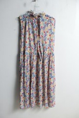 Womens Vintage 80s 90s Sleeveless Floral Tie Neck Dress – Size 12 (L6)