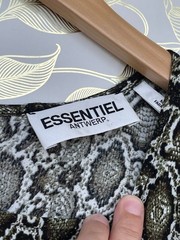 Essentiel Antwerp Python Ruffle Midi Dress Whimsigoth Snakeskin Boho 40 US 8