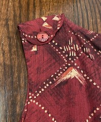 Jennifer Moore Petites 100% Silk Shift Midi Dress Size 14P Boho Geometric Slits