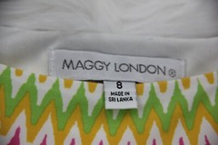 Maggy London Women&rsquo;s Zig Zag Multi Colored Sleeveless Lined Shift Dress 8 #921