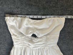 Billy J Long Maxi Strapless Chiffon Lined Sheer Dress Size 8 Cream White