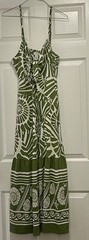 Sofia Jeans by Sofia Vergara Tie Front Cutout Tropical Maxi Dress Green Size M