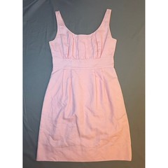 J.Crew Pink Cotton Pleated Empire Waist Sheath Dress Y2K SP 09 Womens 4