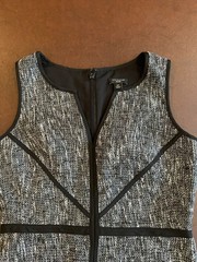 Ann Taylor Black & White Tweed Polyester Rayon Acrylic Sheath Dress Size 0Petite
