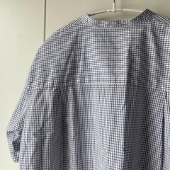 Excellent Condition MUJI Cool Broad Stand Collar Short Sleeve Dress S Size Blue