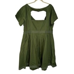 Eshakti Custom Plus Size Green Cotton Midi Dress
