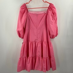 Taylor Dress Women&rsquo;s Size 12 NWT Solid Pink Carnation Tiered 3/4 Puff Sleeve