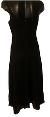 Black Midi Ball Gown Evening Dress Bandage bodice Silk fit flare L.K. BENNETT 10