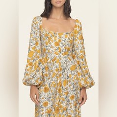 Agua Bendita Vida Capullo Floral Maxi Dress L NWT $1100