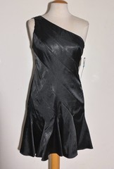 NWT- XOXO Short Lil&rsquo; Black One Shoulder Party Dress (Black) Jr Size 9