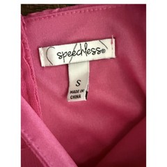 Speechless Pink Wrap V-Neck Textured Mini Dress Ruffle Hem Size Small Y2K
