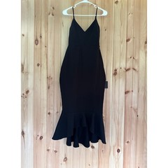 NWT Lulus Stun Like Me Black Bodycon Trumpet Hem Midi Dress Mermaid Size XS