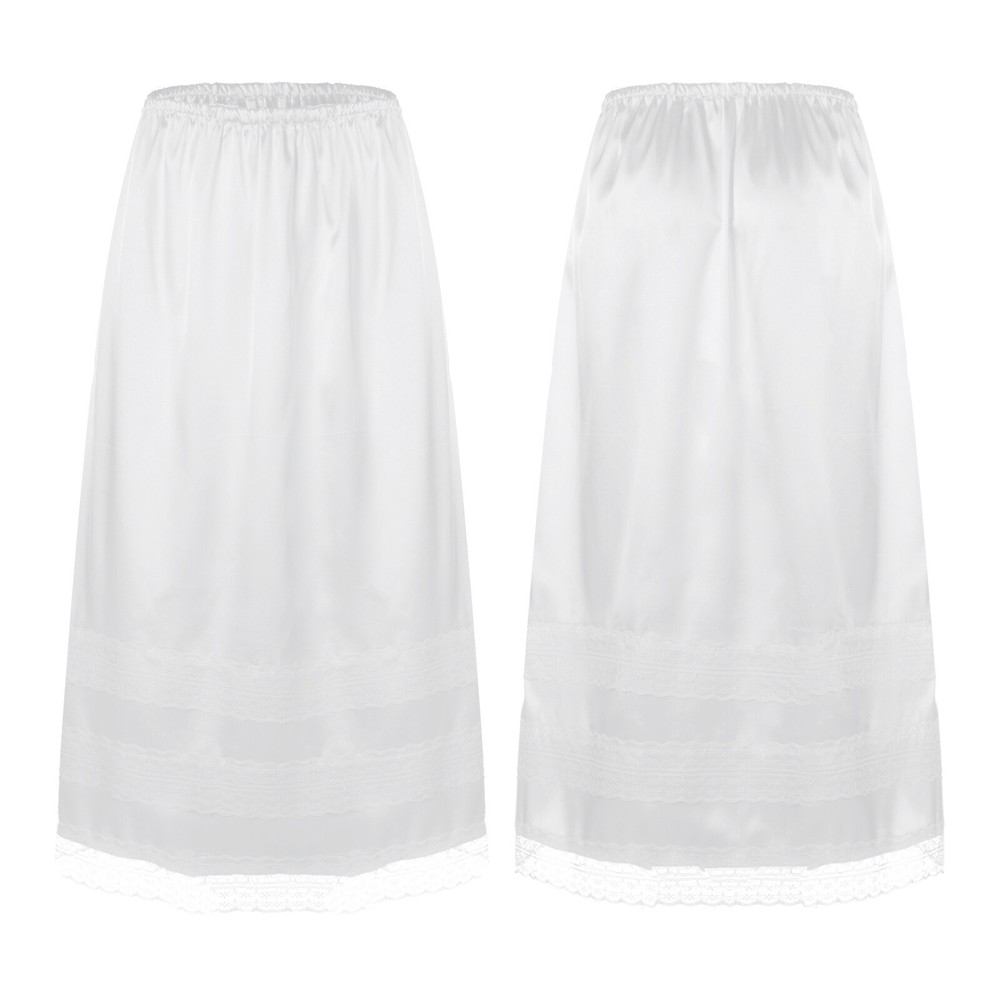 US Womens Half Slip Long Underskirt Elastic Waist Half Slips for Under Dress