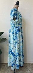 NWT Adrianna Papell Blue Floral Flutter Ankle Dress Size 16