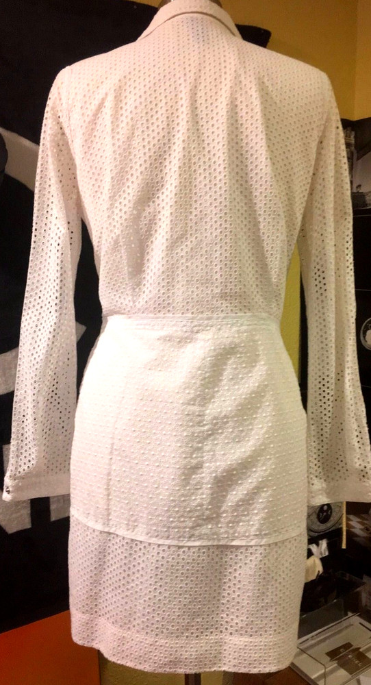 GORGEOUS, EDUN EYELET COLLARED BUTTON DOWN DRESS, SIZE L, FREE SHIPPING