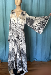 Carolina K botanical celestial print dress bell sleeves size S