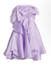 Sonya Moda Rosa Strapless 100% Silk Organza Ruffle Rosette Flower Dress Size XL