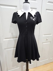 Dolls Kill The Grave Girls Hello To Nightfall Black White Bat Skater Mini Dress