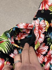 Hell Bunny Vixen black/multi ‘Maui’ floral tropical cut out mini dress small
