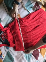 Red Ruched Bust Cami Dress Shein MOD. Princess waist belle christmas party prom