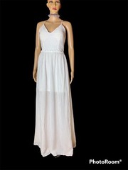 LTX sportswear flowy white maxi dress size medium