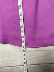 Worthington Tunic Mini Dress Womens XL Purple V Neck Sleeveless Pleated Career