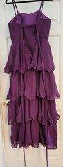 NWT Tiered w/ruffle Chiffon Lined Long formal dress w/Lace up back Burgundy