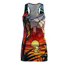 Women&rsquo;s Racerback Dress All Over Print Hawaiian Tropical Surf Beach Floral Aloha