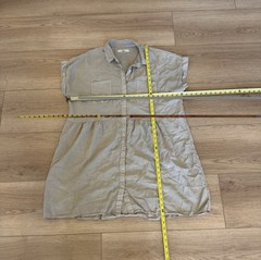 Thread + Supply Beige Button Front Shirt Dress Womens Large Boho Casual