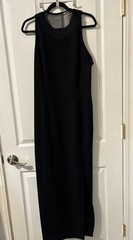 RIMINI Women’s Formal Gown Size 14 Black Sheer Back Full Length Sleeveless VTG