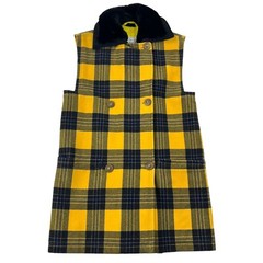 Gianni Versace Double Breasted Shift Dress Wool/Cashmere Tartan Plaid • 38 Italy