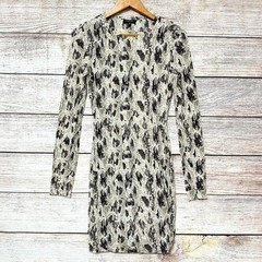 Rag & Bone Snake Print Bodycon Mini Dress Womens Long Sleeve Beige XS