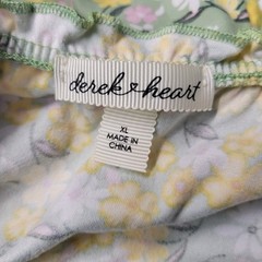 Derek Heart Summer Dress Womens Juniors XL Yellow Floral Soft Sleeveless New