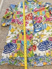 Antica Sartoria colorful Positano artistic art to wear mini dress SZ M/L beach