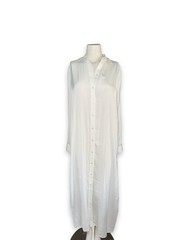 NWT Summersalt Silky Long Effortless Button Front Cover Up Dress | White sz L**