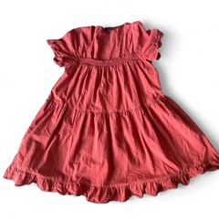 Lumiere Picking Petals Mini Flare Orange Flowy Boho Ruffled Tiered Dress Medium