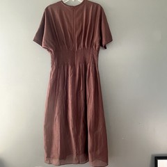 Zara Brown Size M Lined Short Sleeve Dress