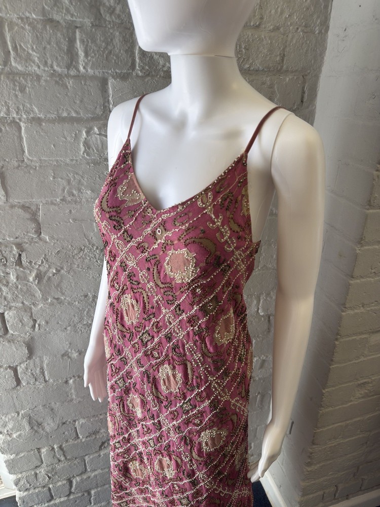 Beaded Pink Slip Dress