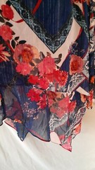 INC Blue Red White DRESS Long Sleeveless Sexy Floral Plus 1X 44&Prime; BUST