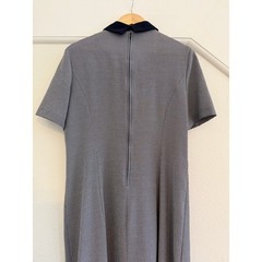 Kathie Lee Button Down Houndstooth Maxi Dress Womens 14 Blue Vintage 90s Cottage