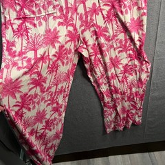 Bumblebella Dreamy Jersey Essential Wide Leg Jumpsuit Raspberry/Palm, Small