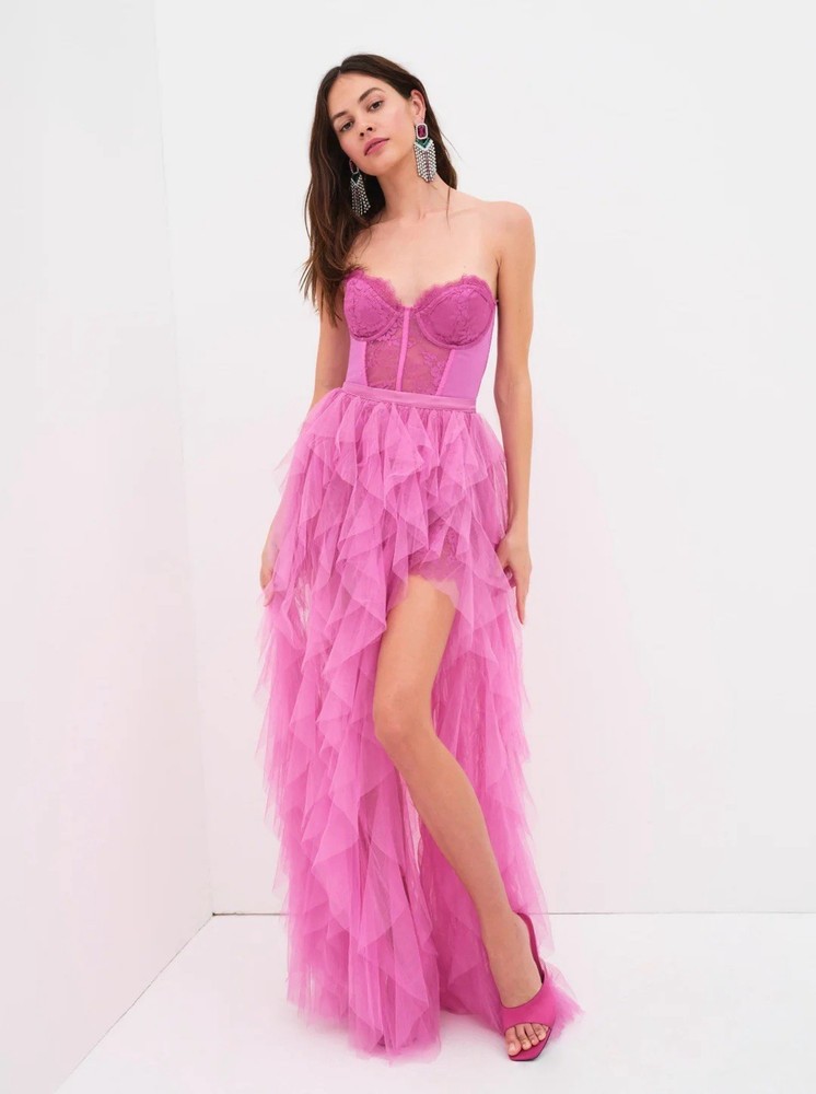 For Love & Lemons Gorgeous Pink Bustier Gown XS Fits Like 0 Not Bigger RP $359