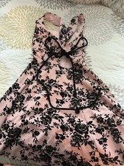 WINDSOR Pink/Black Floral Maxi Dress M Satin Polyester Backless